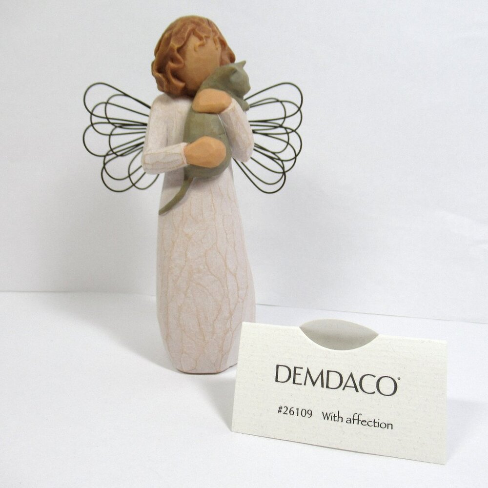 Willow Tree Angel and cat figurine